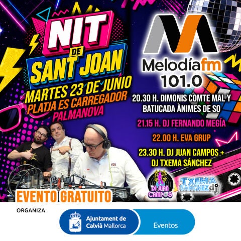 Vive Nit d Sant Joan con Melodía FM